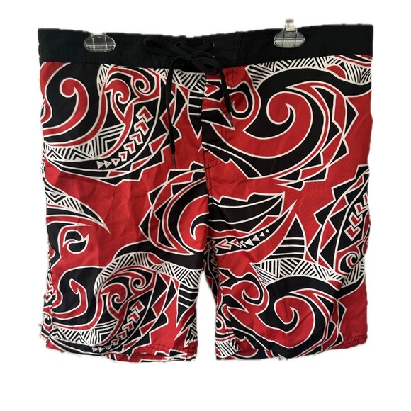 Hamakua NWT Hawaiian Tribal Polynesian Hook And Loop Board Surf Shorts 36 - Picture 1 of 7